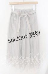 Fi.n.t / レース使いチュールプリーツスカート  グレー O-25-09-23-038-CA-SK-IG-ZT361