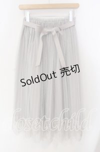 Fi.n.t / レース使いチュールプリーツスカート  グレー O-25-09-23-038-CA-SK-IG-ZT361
