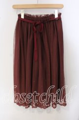 FA（Fi.n.t） / 裾刺繍チュールスカート  ワイン O-25-09-23-040-LO-SK-IG-ZT361