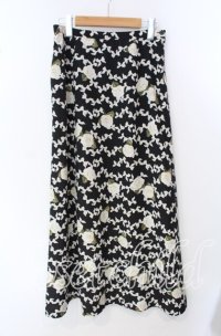 INGEBORG / 花＆リボン柄スカート L クロ O-25-09-23-043-LO-SK-OW-ZT163