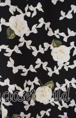 画像2: 【SALE】INGEBORG / 花＆リボン柄スカート L クロ O-25-09-23-043-LO-SK-OW-ZT163 (2)