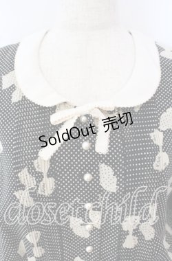 画像2: KANEKO ISAO / ドットリボン柄ワンピース  クロ×アイボリー O-25-09-23-050-EL-OP-OW-ZT057