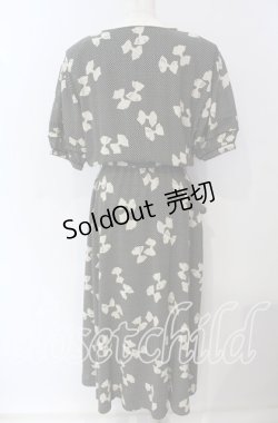 画像4: KANEKO ISAO / ドットリボン柄ワンピース  クロ×アイボリー O-25-09-23-050-EL-OP-OW-ZT057