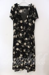 INGEBORG / 花＆ドットリボンアンサンブルワンピース M クロ O-25-09-23-054-LO-OP-OW-ZT268