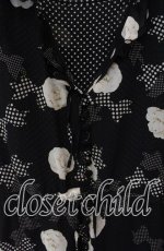 画像2: 【SALE】INGEBORG / 花＆ドットリボンアンサンブルワンピース M クロ O-25-09-23-054-LO-OP-OW-ZT268 (2)