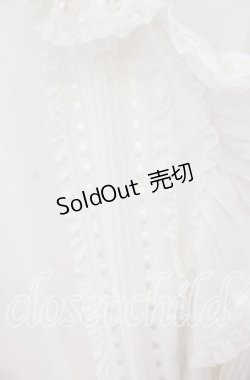 画像2: INGEBORG / プリーツフリルはしごリボンオーバーブラウス  ホワイト O-25-09-23-058-LO-BL-IG-OS