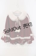 Bon21Hiz / ファーカラーケープコート  アカ×薄ピンク O-25-09-23-061-LO-CO-IG-OS