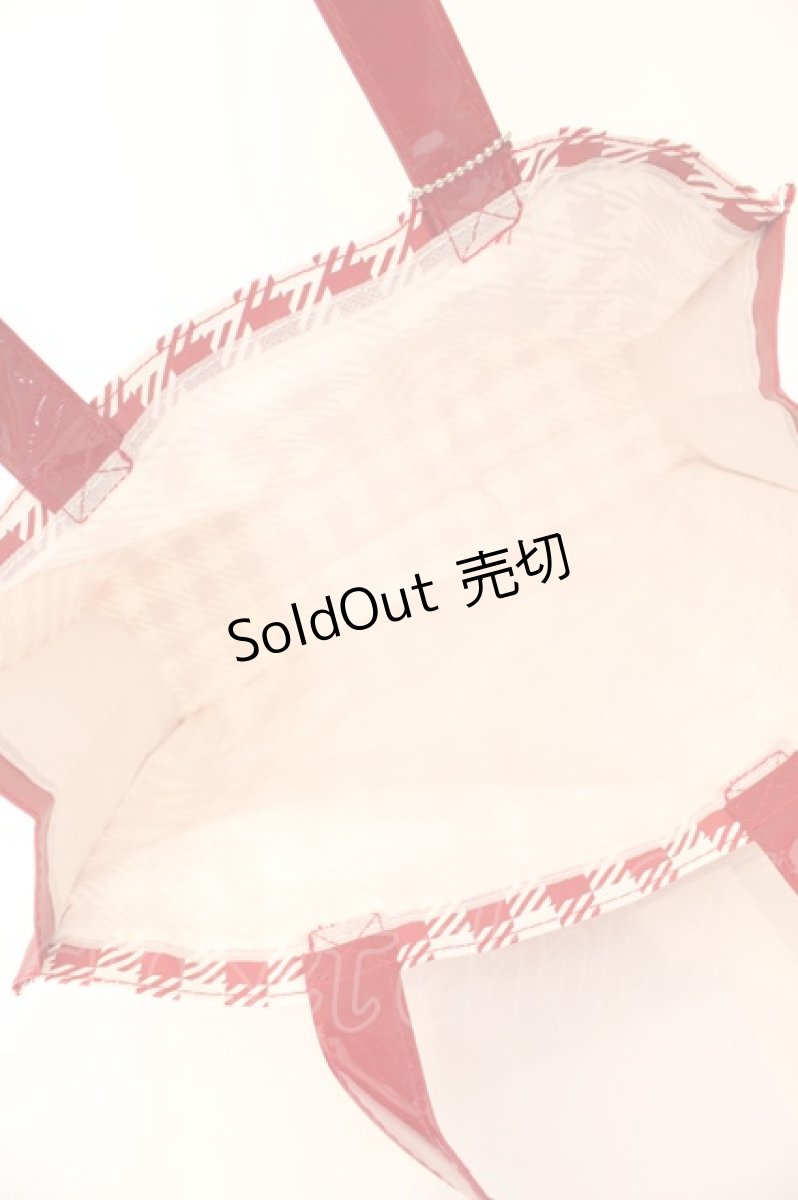 画像4: 【SALE】Emily Temple cute / 旧ショッパー柄ノベルティトートバッグ  アカ×シロ O-25-09-23-1003-ET-BG-IG-ZT335 (4)