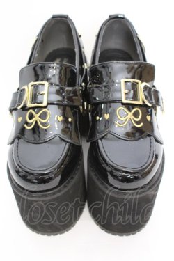 画像1: DearMyLove / NEEDY GIRL OVERDOSE コラボ あめちゃんモデルローファーパンプス 23.5cm クロ O-25-09-23-1051-EL-SH-IG-OS