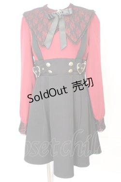 画像1: DearMyLove / あめちゃんモデルワンピース M ワイン×ブラック O-25-09-23-1054-EL-OP-IG-OS