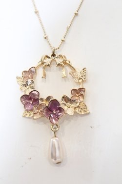 画像1: axes femme / 紫陽花モチーフネックレス  ゴールド O-25-09-23-1014-AX-AC-OW-OS
