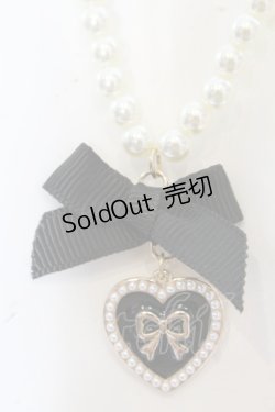 画像1: ｍ petit by misako / AM*NIPLリボンネックレス  クロ×パール×ゴールド O-25-09-23-1016-LO-AC-IG-OS