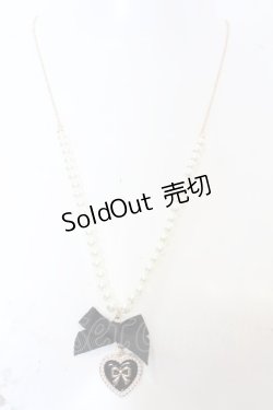 画像2: ｍ petit by misako / AM*NIPLリボンネックレス  クロ×パール×ゴールド O-25-09-23-1016-LO-AC-IG-OS