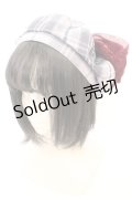 axes femme / パール付リボンチェックベレー  ワイン O-25-09-23-1033-AX-AC-OW-OS