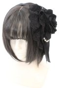 ATELIER PIERROT / 薔薇レースカチューシャ  ブラック O-25-09-23-1039-EL-AC-IG-OS