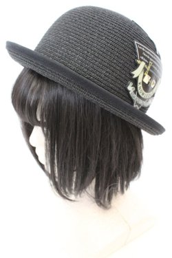 画像1: Fish Born Chips / ss BOWLER ハット 56〜58cm ブラック O-25-09-23-1041-LO-AC-IG-OS