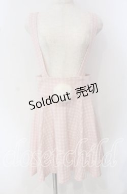画像1: Candy Stripper / ぽんぽん付きチェックスカート 2 ピンク O-25-09-23-006-PU-SK-OW-OS