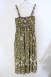 axes femme / 花柄マキシワンピース M グリーン O-25-09-23-075-AX-OP-OW-ZT507