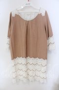 axes femme / 裾レースボーダーサックOP M ピンク×シロ O-25-09-23-077-AX-OP-OW-ZT1004D