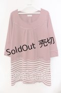 axes femme / ムジ×ボーダードッキングワンピース M ピンク O-25-09-23-079-AX-OP-OW-OS