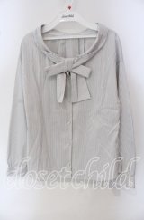 F&A / ボウタイオフショルブラウス  オフ×グレーストライプ O-25-09-23-007-LO-BL-IG-ZT361