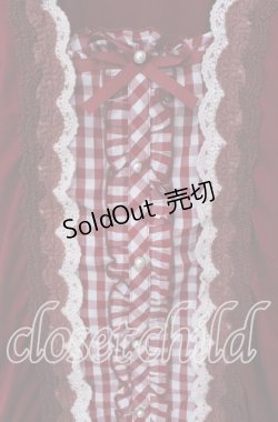 画像2: axes femme / ギンガム切り替えプルオーバー M アカ O-25-09-23-081-AX-TO-OW-OS