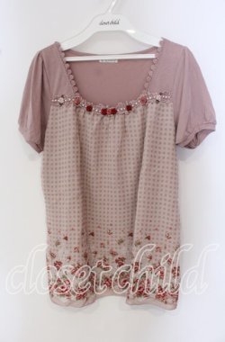 画像1: axes femme / バラ×チェックトップス M ピンク O-25-09-23-085-AX-TO-OW-OS