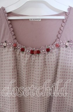 画像2: axes femme / バラ×チェックトップス M ピンク O-25-09-23-085-AX-TO-OW-OS