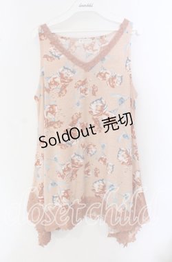 画像1: 【SALE】axes femme / 花柄ノースリチュニ M ピンク O-25-09-23-086-AX-TO-OW-ZT167