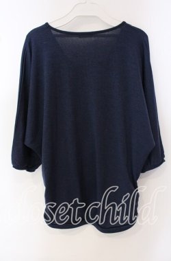 画像3: axes femme / モチーフレース使いニットソー M ネイビー O-25-09-23-087-AX-TO-OW-OS