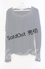 axes femme / レース配色Tシャツ M ネイビー O-25-09-23-088-AX-TO-OW-OS