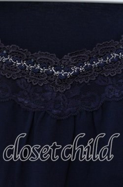 画像2: axes femme / レース配色Tシャツ M ネイビー O-25-09-23-088-AX-TO-OW-OS