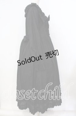 画像3: Physical Drop / 大衿フリルワンピース  黒・からみ生地 O-25-09-23-089-LO-OP-OW-OS