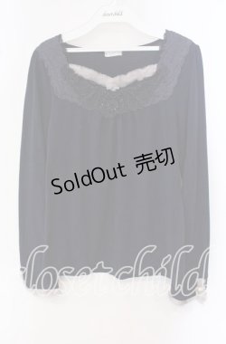 画像1: axes femme / ファー使いインナーカットソー M ネイビー O-25-09-23-099-AX-TO-OW-OS