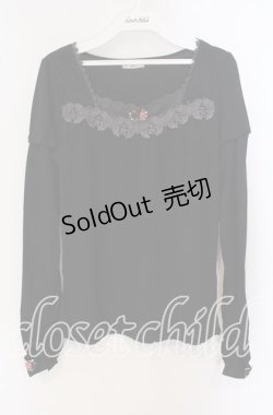 画像1: axes femme / 巻きバラ付きUVインナープルオーバー M クロ O-25-09-23-100-AX-TO-OW-OS