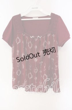 画像1: axes femme / アンティーク柄チュニ M ワイン O-25-09-23-101-AX-TO-OW-OS