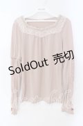 axes femme / レース配色Tシャツ M ピンク O-25-09-23-103-AX-TO-OW-OS
