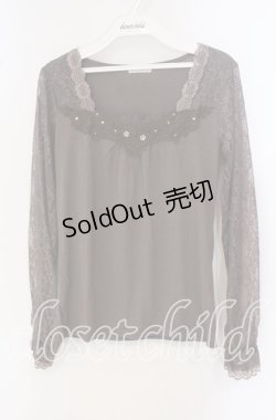 画像1: axes femme / レーススリーブカットソー M ブラウン O-25-09-23-104-AX-TO-OW-OS