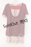 axes femme / ストライプブロッキングチュニック M ワイン O-25-09-23-105-AX-OP-OW-OS