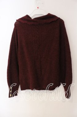 画像2: axes femme / パール配色ニット M ワイン O-25-09-23-107-AX-TO-OW-OS