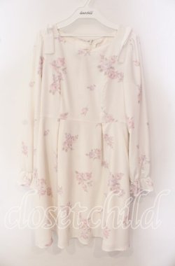 画像1: LODISPOTTO / ショルダーリボンローズワンピース M オフシロ O-25-09-23-109-LO-OP-OW-OS