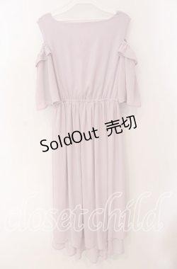 画像2: axes femme / 肩あきデザイン楊柳ワンピース M ラベンダー O-25-09-23-112-AX-OP-OW-OS