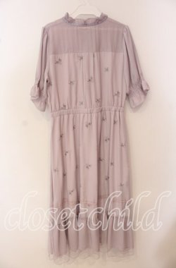 画像3: axes femme / ローズ刺繍ワンピース M ラベンダー O-25-09-23-113-AX-OP-OW-OS