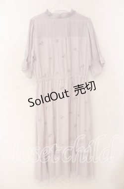 画像3: axes femme / ローズ刺繍ワンピース M ラベンダー O-25-09-23-113-AX-OP-OW-OS