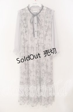 画像1: axes femme / フラワープリントレースワンピース M ラベンダー O-25-09-23-114-AX-OP-OW-OS