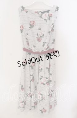 画像1: 【SALE】an another angelus / ローズ総柄ジャンパースカート F グレー O-25-09-23-116-CA-OP-OW-ZT362