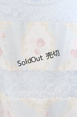 画像2: JESUS DIAMANTE / バロックガールワンピース M 新オーナメント柄サックス O-25-09-23-117-JE-OP-OW-OS