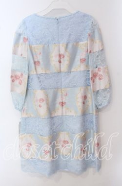 画像3: JESUS DIAMANTE / バロックガールワンピース M 新オーナメント柄サックス O-25-09-23-117-JE-OP-OW-OS