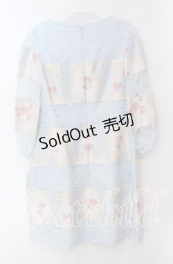 画像3: JESUS DIAMANTE / バロックガールワンピース M 新オーナメント柄サックス O-25-09-23-117-JE-OP-OW-OS