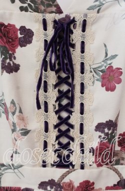 画像2: axes femme / バスケットブーケ柄ジャンスカ M キナリ O-25-09-23-118-AX-OP-OW-OS